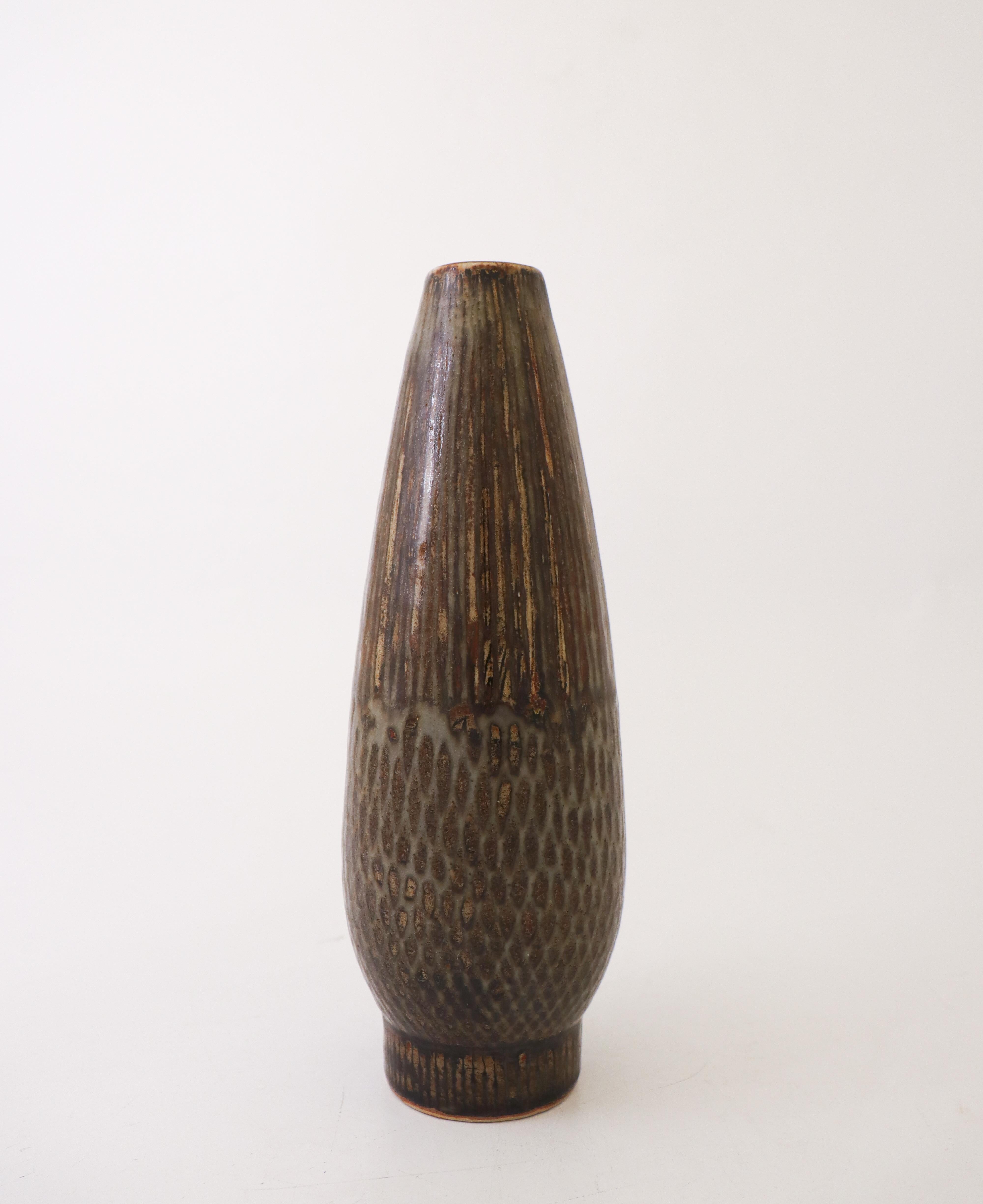 Einzigartige Torpedo-Vase, Carl-Harry Stålhane, Rörstrand, Mid Century Vintage, 1960 (Schwedisch) im Angebot