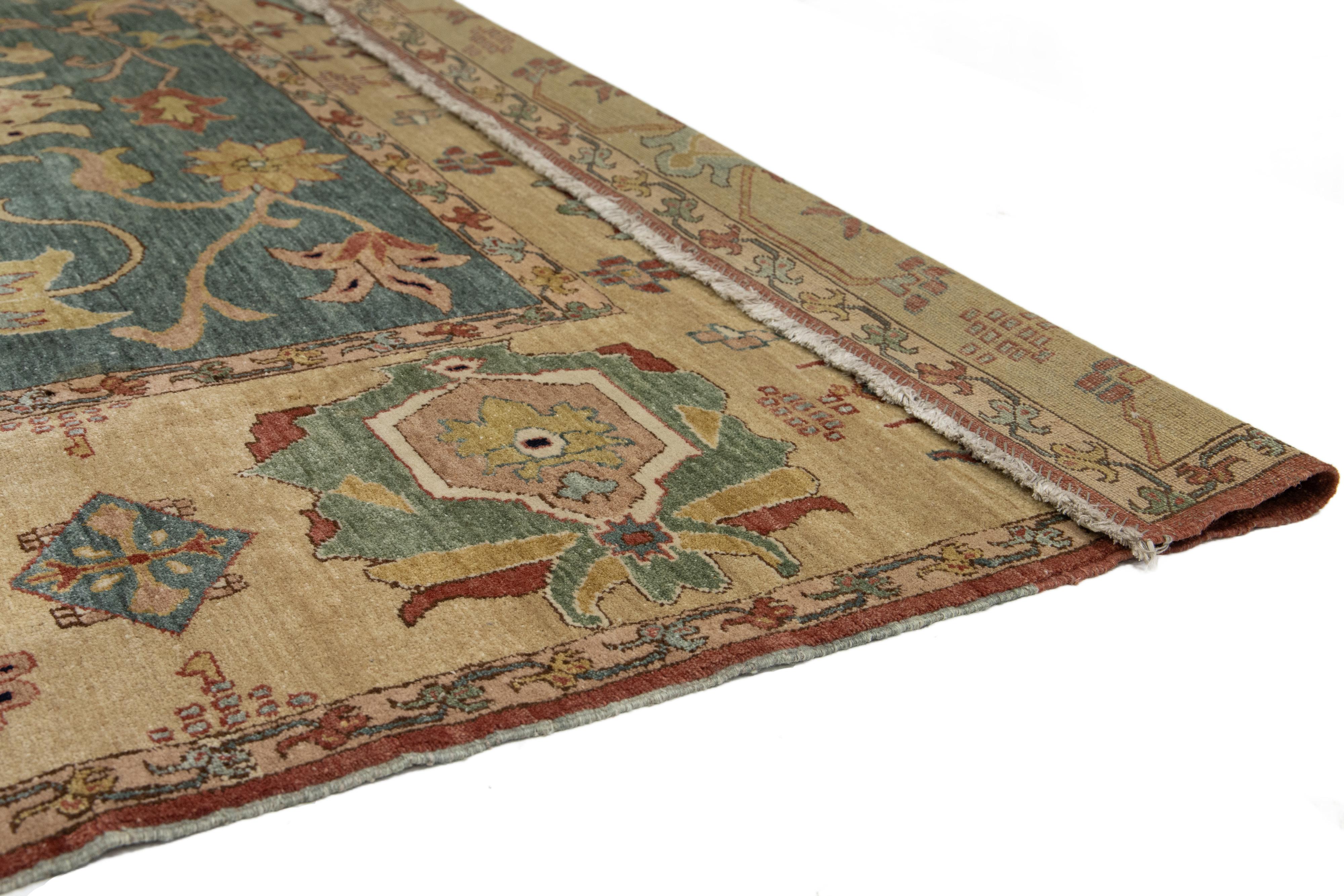 Unico tappeto di transizione egiziano Sultanabad Rugs tessuto a mano in blu. in vendita 5