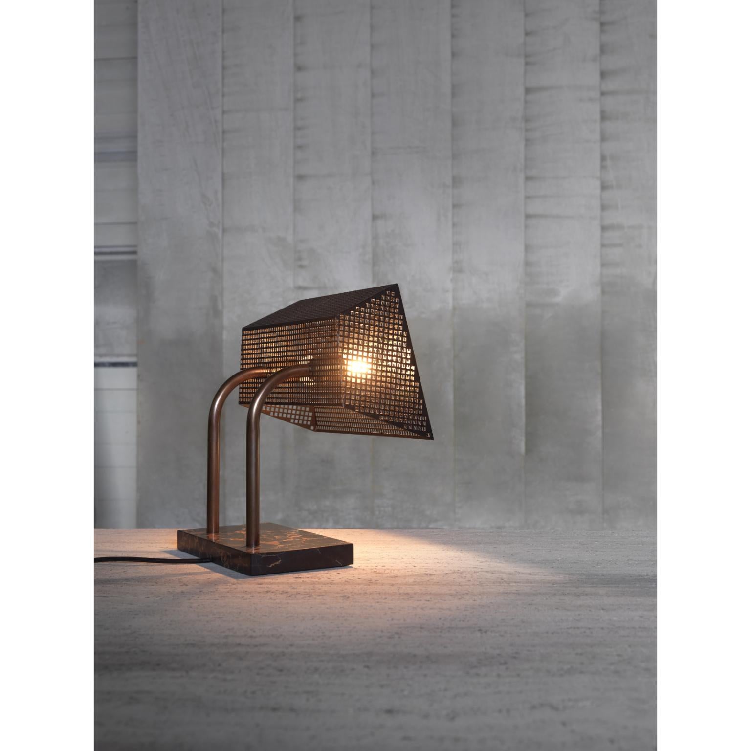 Unique Trapèze Table Lamp Marble Base by Koen Van Guijze In New Condition In Geneve, CH