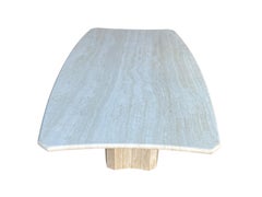 Unique Travertine Stone Dining Table With Pedestal Base