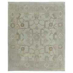 Afghanistan Oushak Over Size Rug Circa 1990 - Wool Blue Ivory Design - 95472