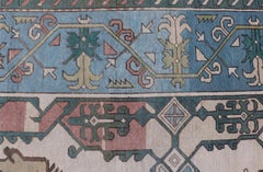 Unique Turkish Rug with Bold Florals in Lt, blue, Lt, Green, Teal & Pink