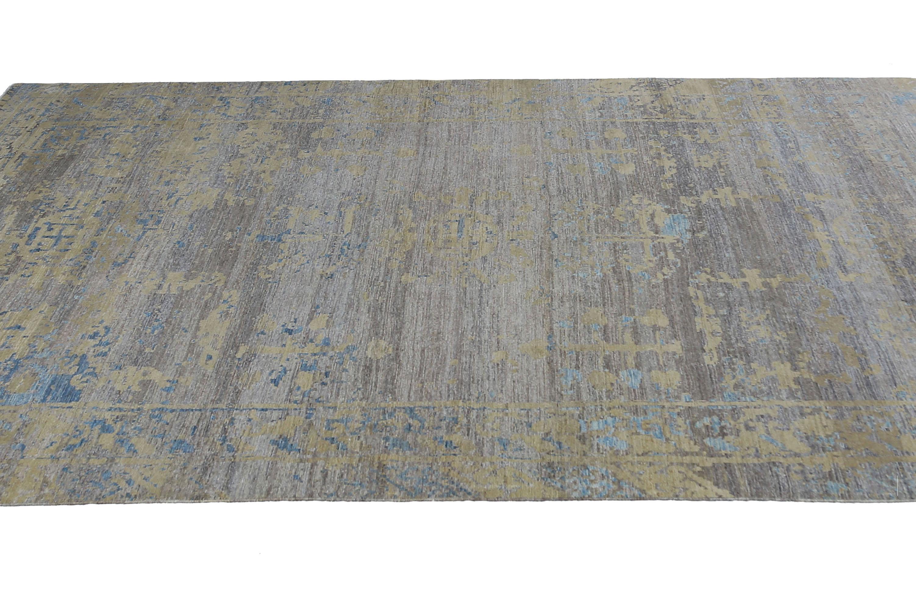 Afghanistan Sultanabad Area Rugs CIRCA 1990 - Wolle Braun Gelb Design - 95513 im Angebot 5