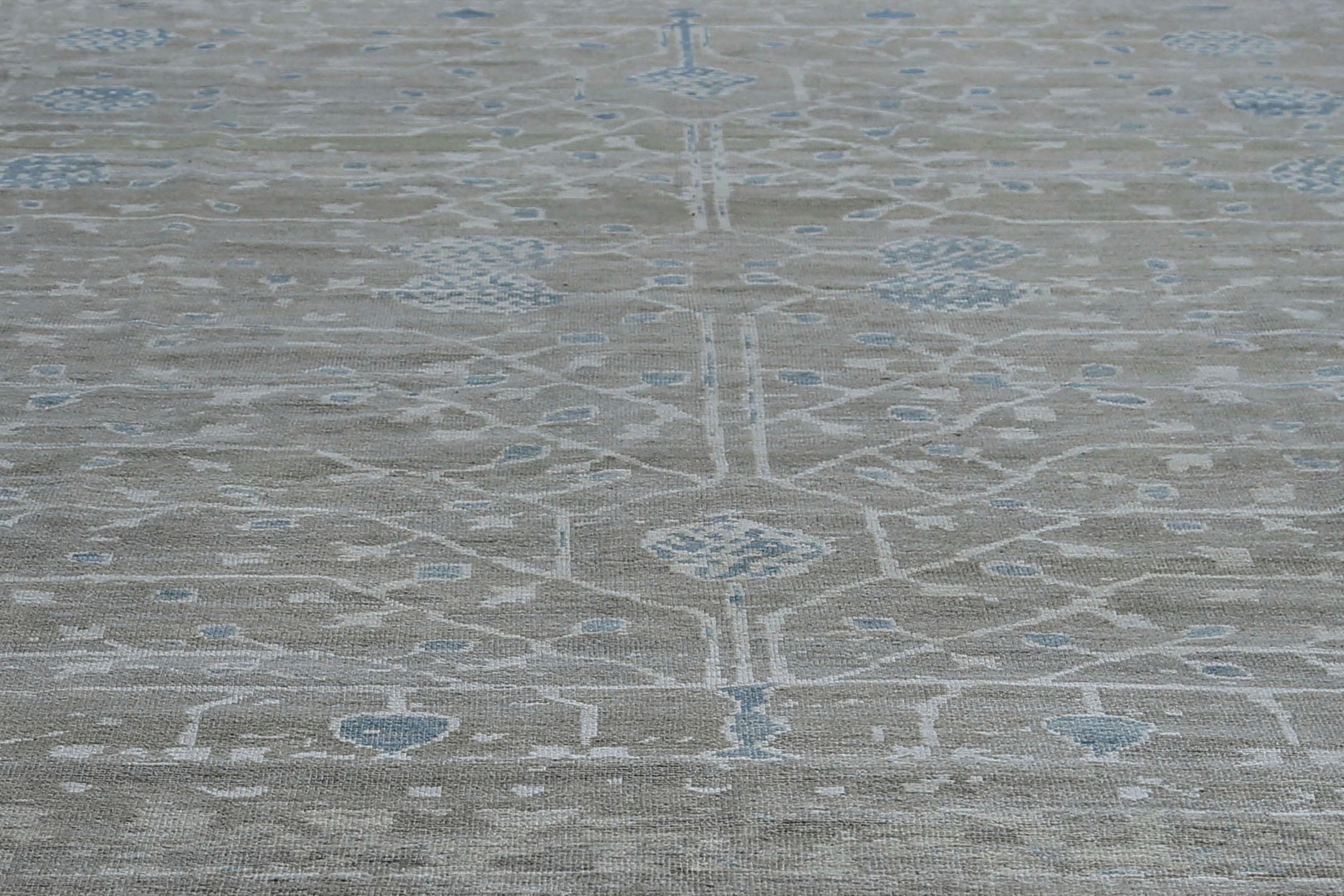 Afghanistan Sultanabad-Teppiche Circa 1990 - Wolle Elfenbein Taupe Design - 95518 im Angebot 5
