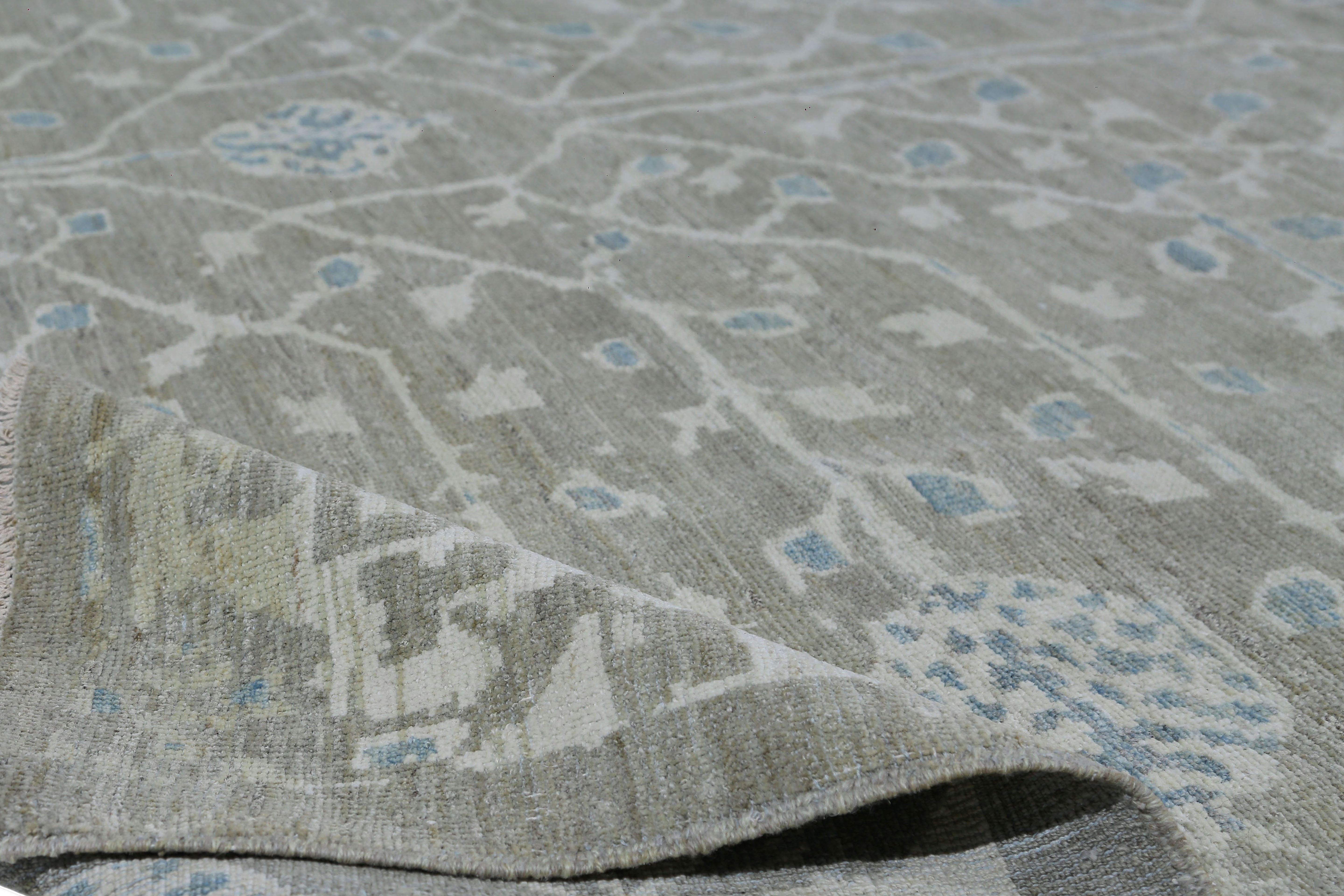 Afghanistan Sultanabad-Teppiche Circa 1990 - Wolle Elfenbein Taupe Design - 95518 (Stammeskunst) im Angebot