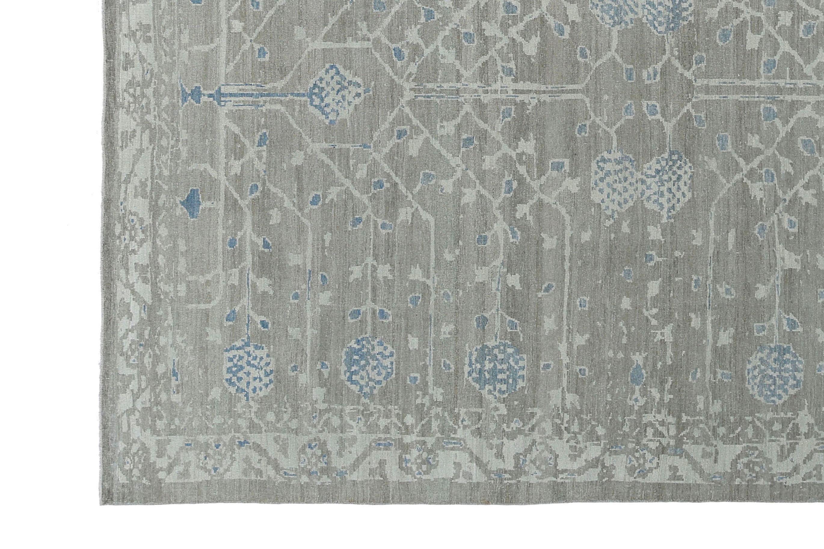 Afghanistan Sultanabad-Teppiche Circa 1990 - Wolle Elfenbein Taupe Design - 95518 (Afghanisch) im Angebot