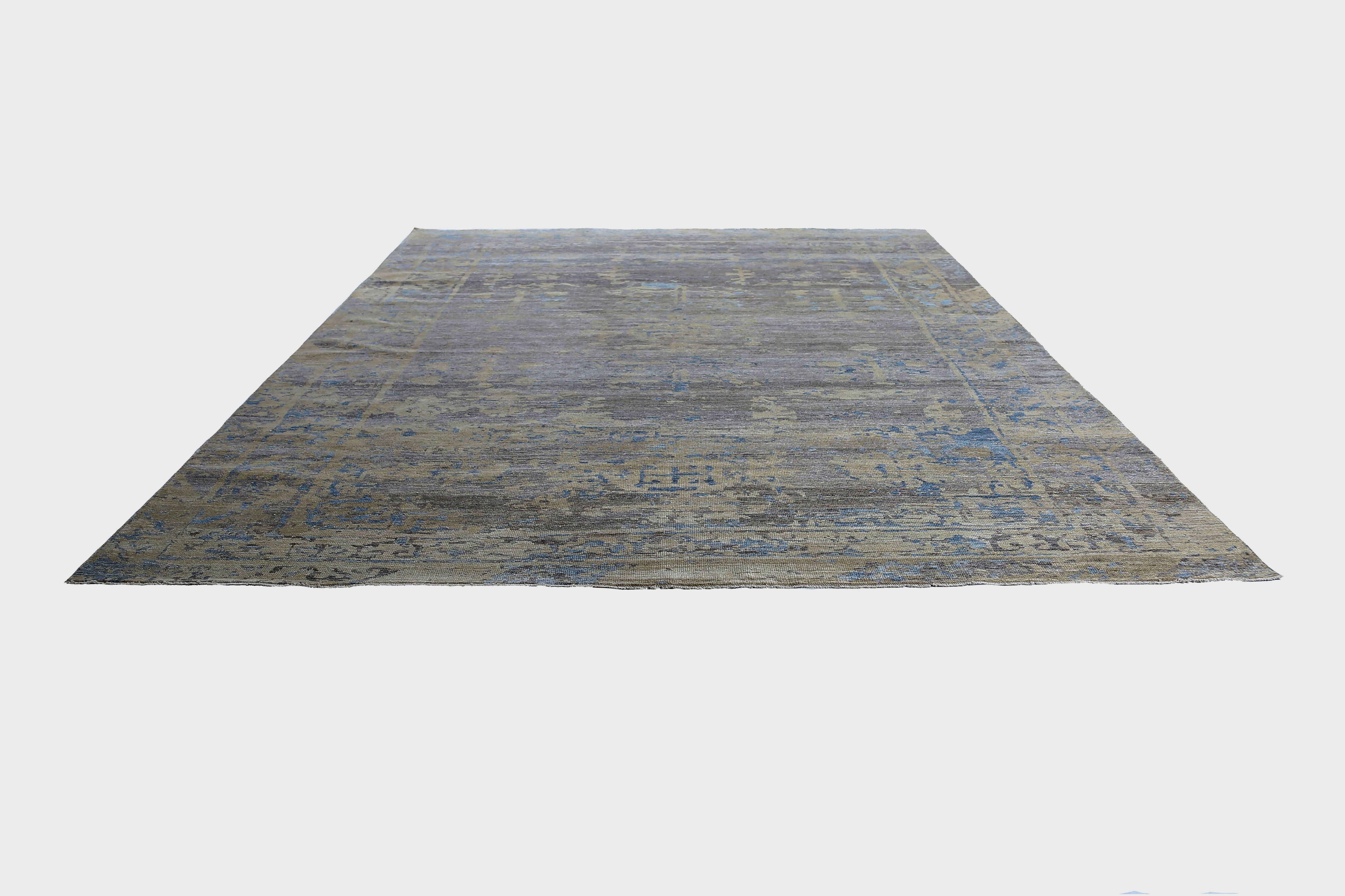 Afghanistan Sultanabad Area Rugs CIRCA 1990 - Wolle Braun Gelb Design - 95513 im Zustand „Hervorragend“ im Angebot in Dallas, TX