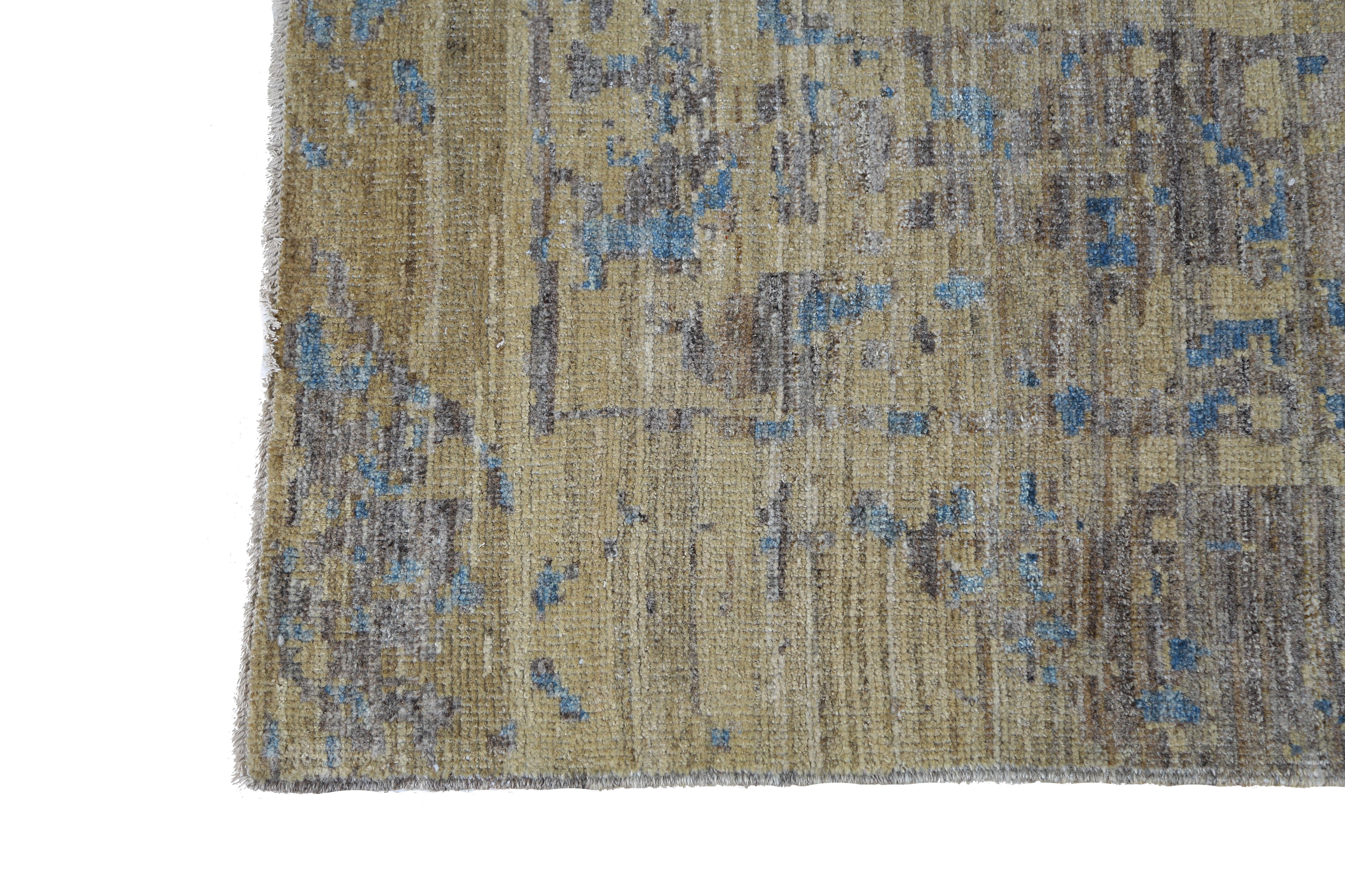 Afghanistan Sultanabad Area Rugs CIRCA 1990 - Wolle Braun Gelb Design - 95513 (20. Jahrhundert) im Angebot