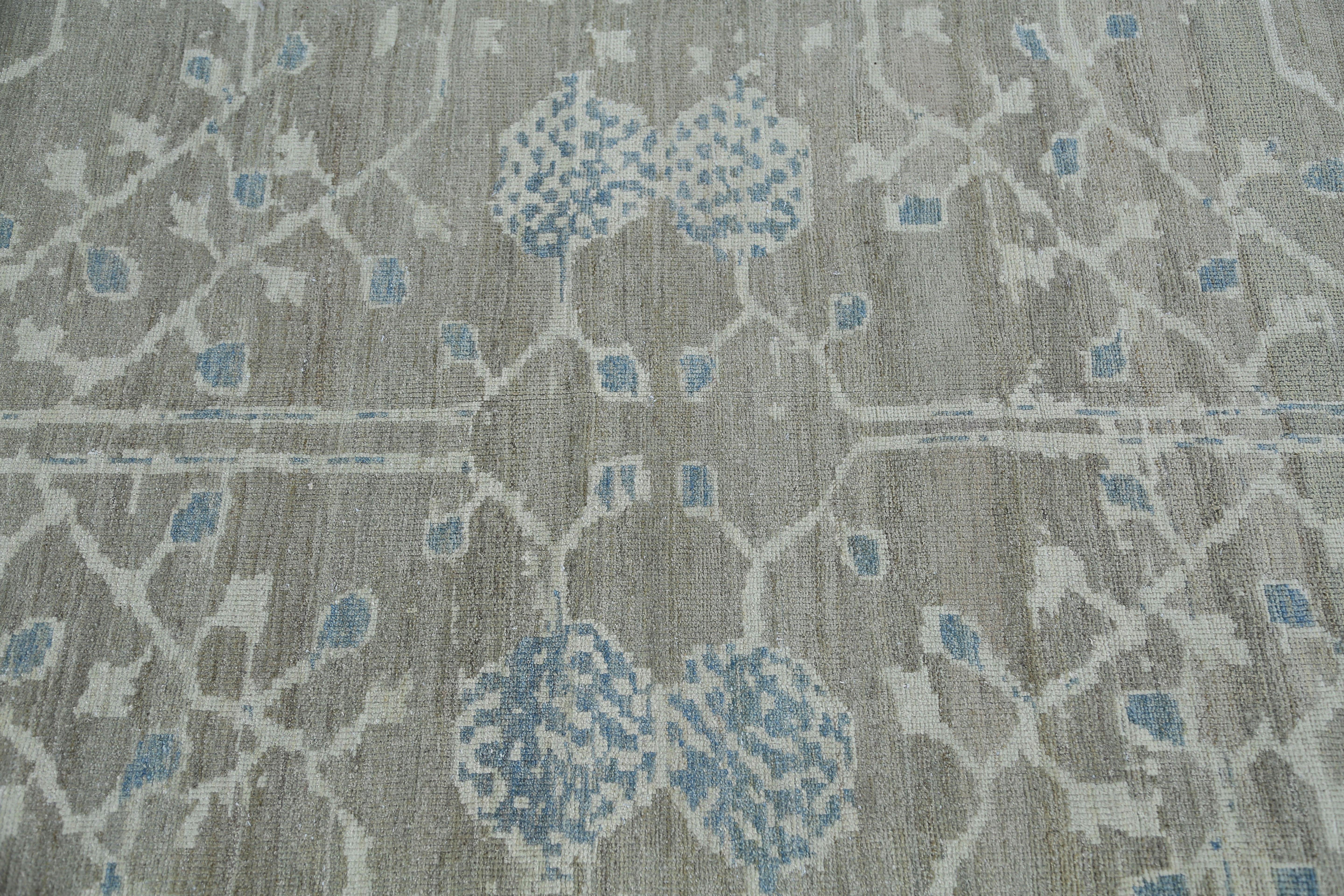 Afghanistan Sultanabad-Teppiche Circa 1990 - Wolle Elfenbein Taupe Design - 95518 (20. Jahrhundert) im Angebot