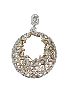 Unique Two Tone Gold Pendant with Diamonds