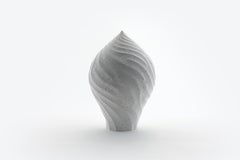 Unique Untitled 2 Hand Carved White Porcelain Vessel by Lee Jong Min