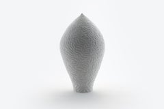 Unique Untitled 3 Hand Carved White Porcelain Vessel by Lee Jong Min