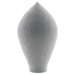 Unique Untitled 3 Hand Carved White Porcelain Vessel by Lee Jong Min