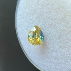 Unique Untreated GIA Certified Parti Colour Sapphire Blue Yellow 0.82ct Pear VS