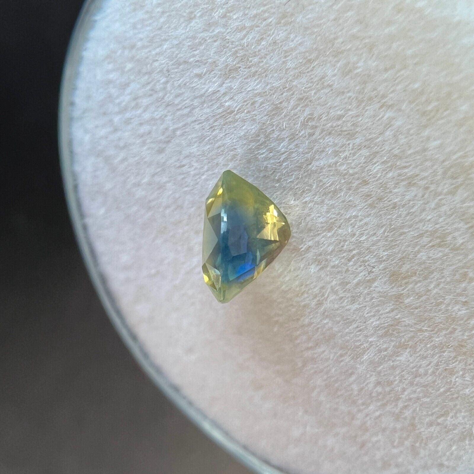 Unique Untreated GIA Certified Parti Colour Sapphire Blue Yellow 0.82ct Pear VS For Sale 1