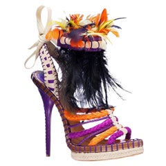 UNIQUE Unworn Christian Dior John Galliano Exotic Show Runway High Heel Sandals