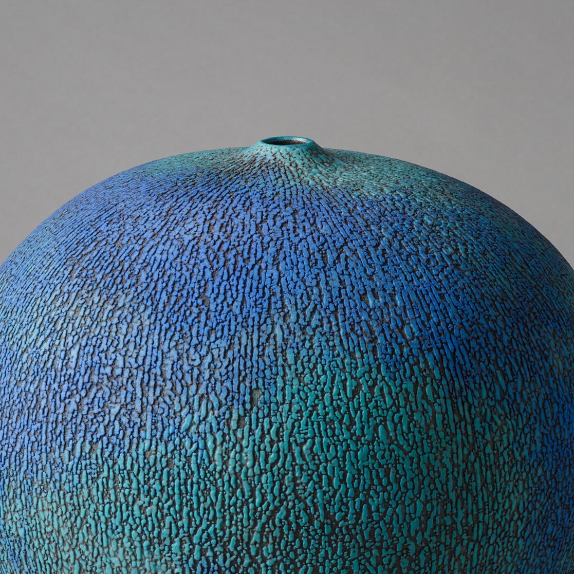 Finnish Blue Modern Ceramic Vase by Erna Aaltonen