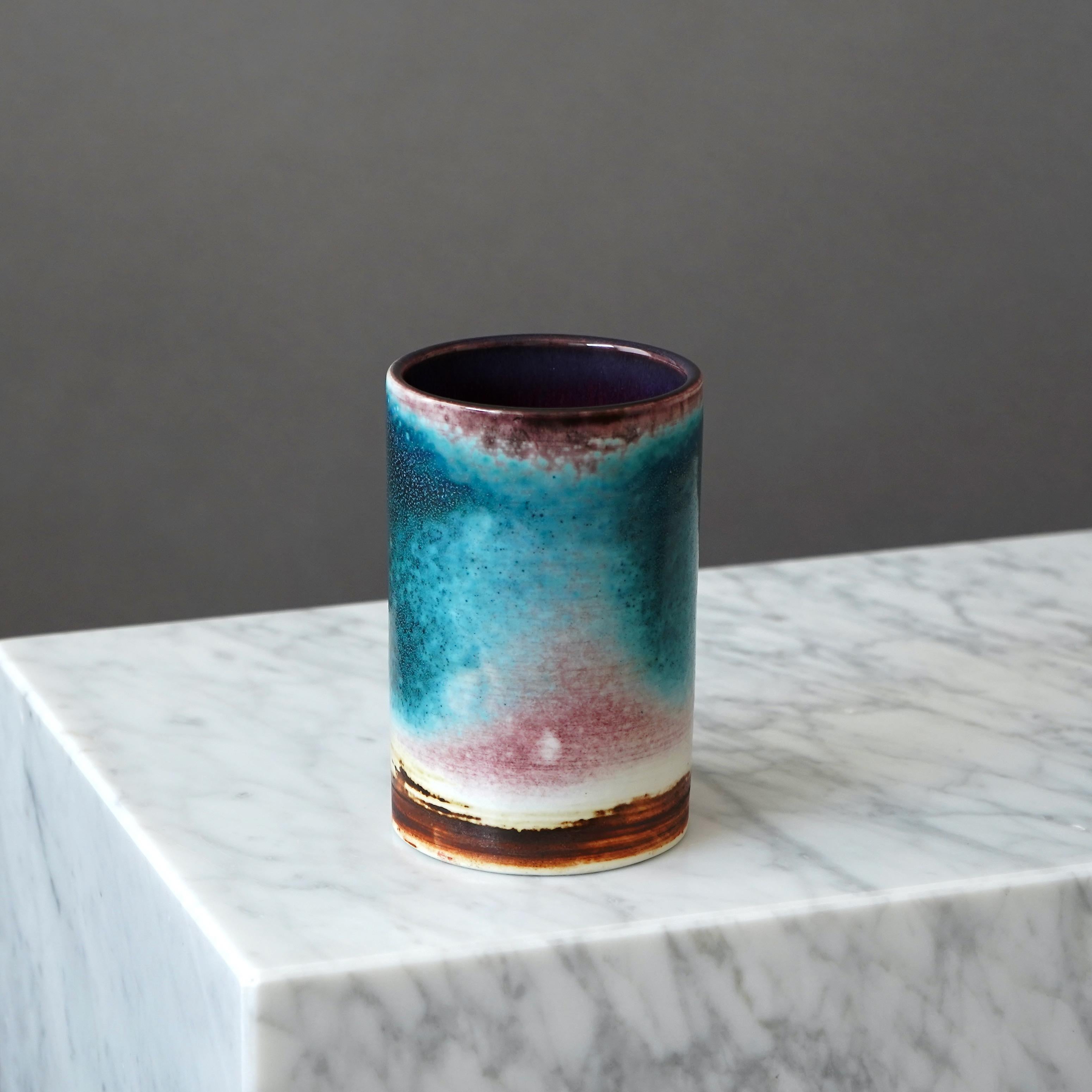Scandinave moderne Vase unique de Toini Muona. Arabia, Finlande, années 1960 en vente