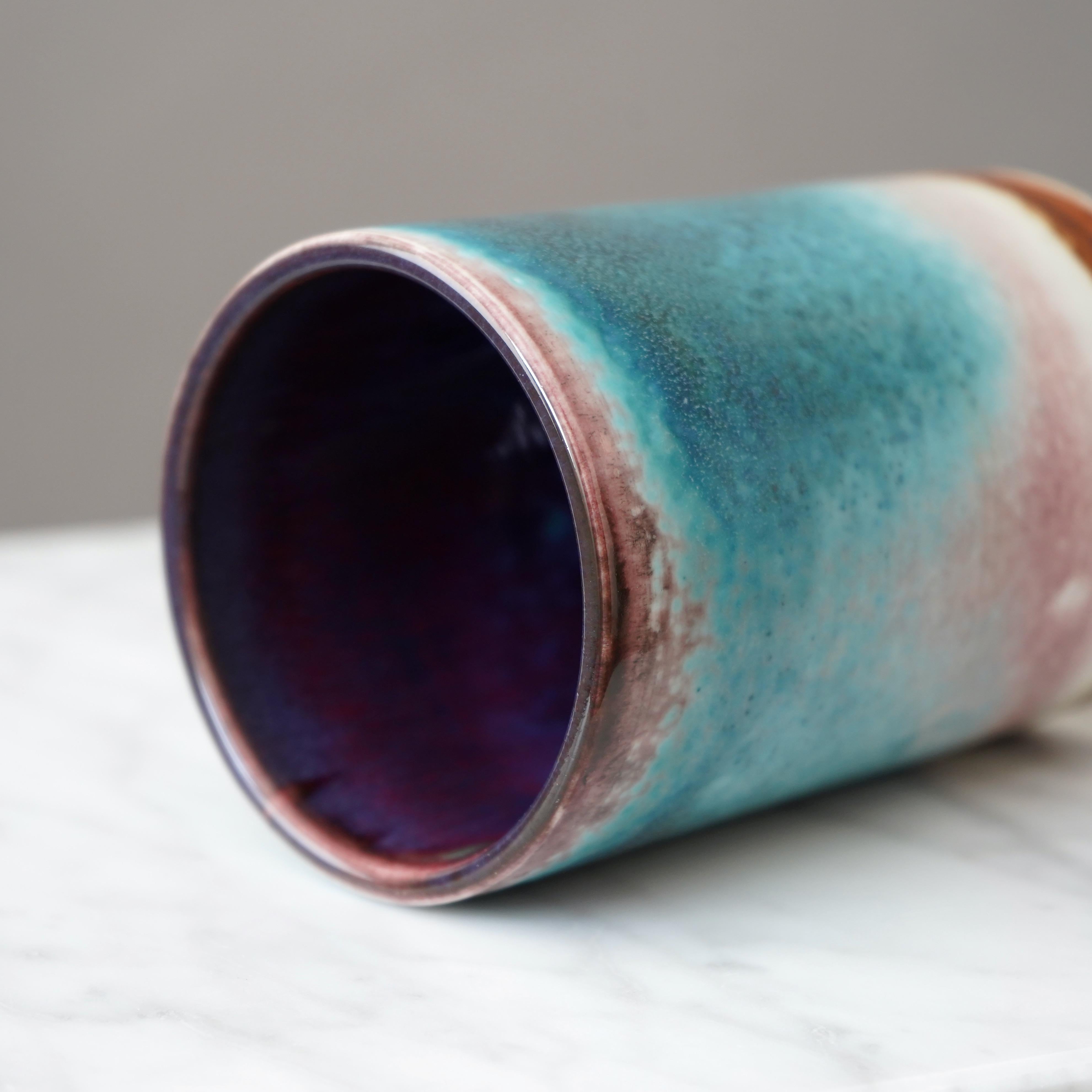 Vernissé Vase unique de Toini Muona. Arabia, Finlande, années 1960 en vente