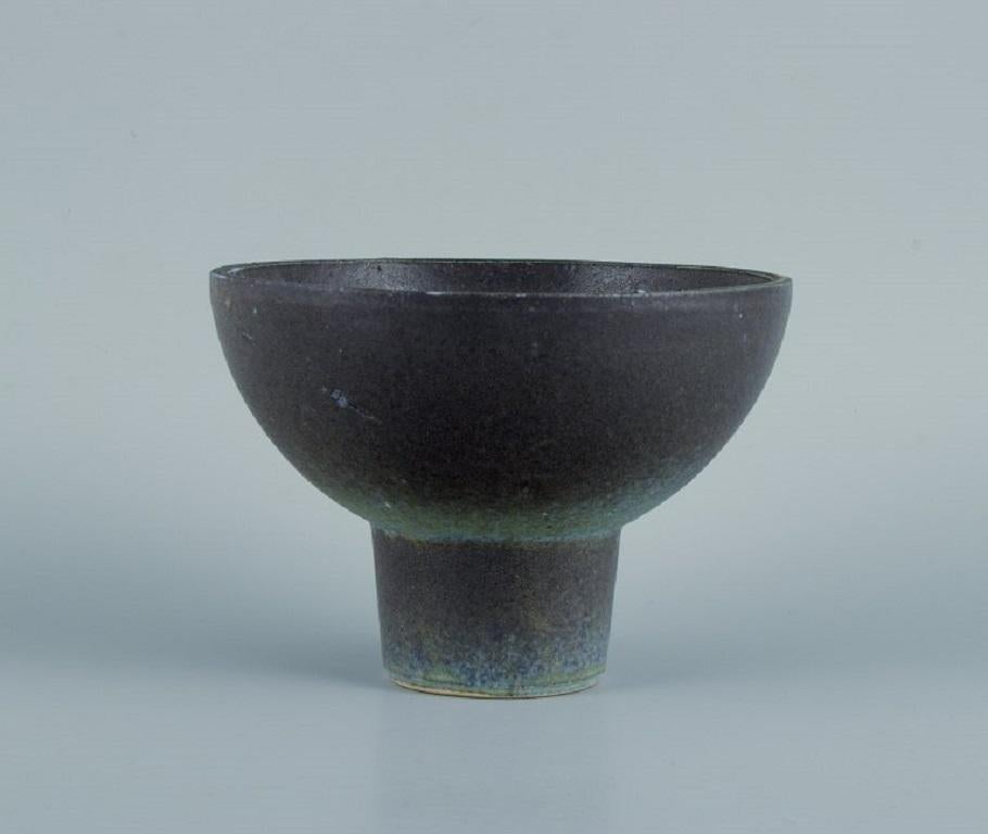 Modern Unique Vase in Grey-Green Glaze, circa 1970 / 1980s.  For Sale
