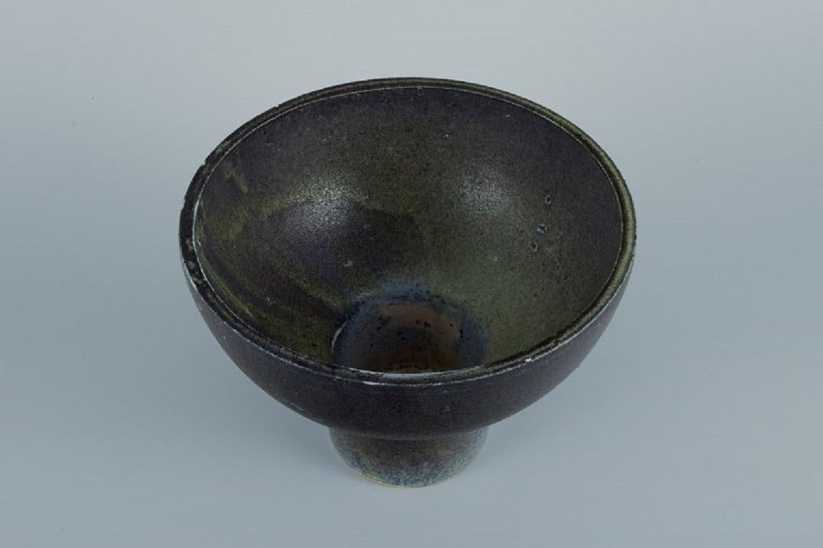 Unknown Unique Vase in Grey-Green Glaze, circa 1970 / 1980s.  For Sale
