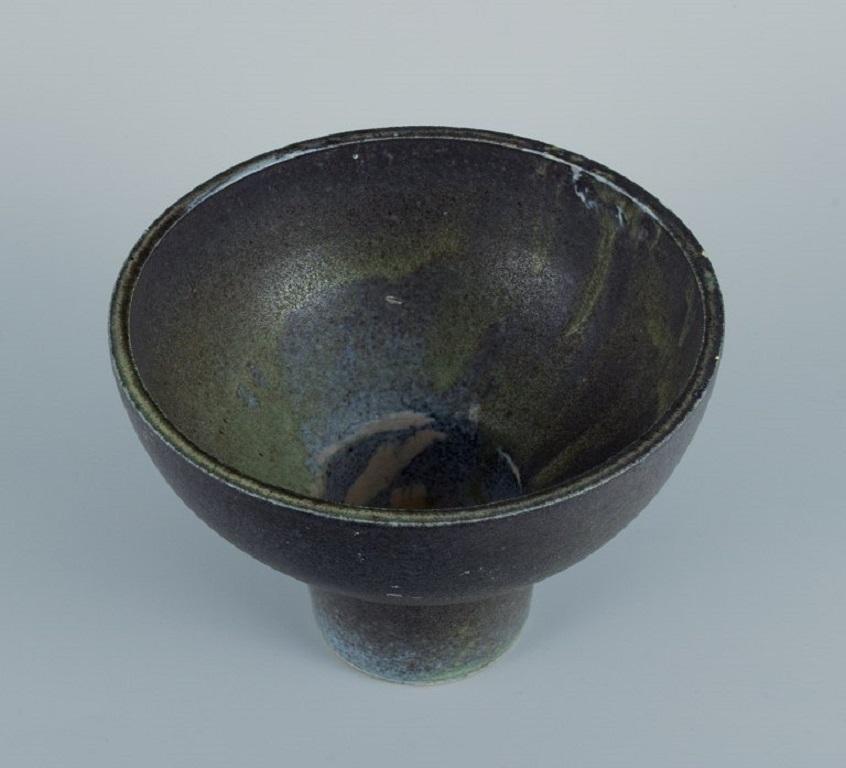 Glazed Unique Vase in Grey-Green Glaze, circa 1970 / 1980s.  For Sale
