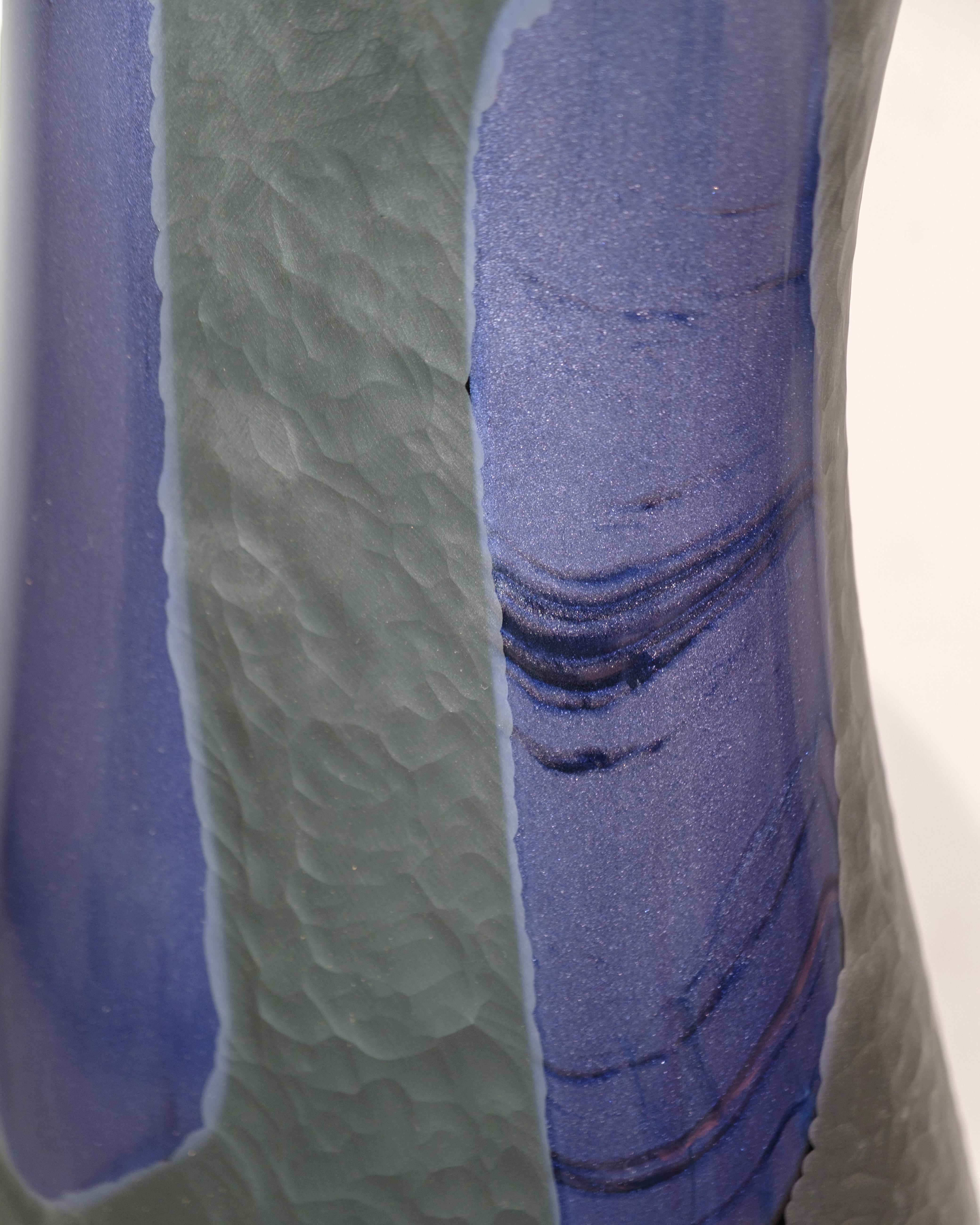 Other Unique Vase Made In Dark Purple By Elio Raffaeli For Murano From 2018 For Sale