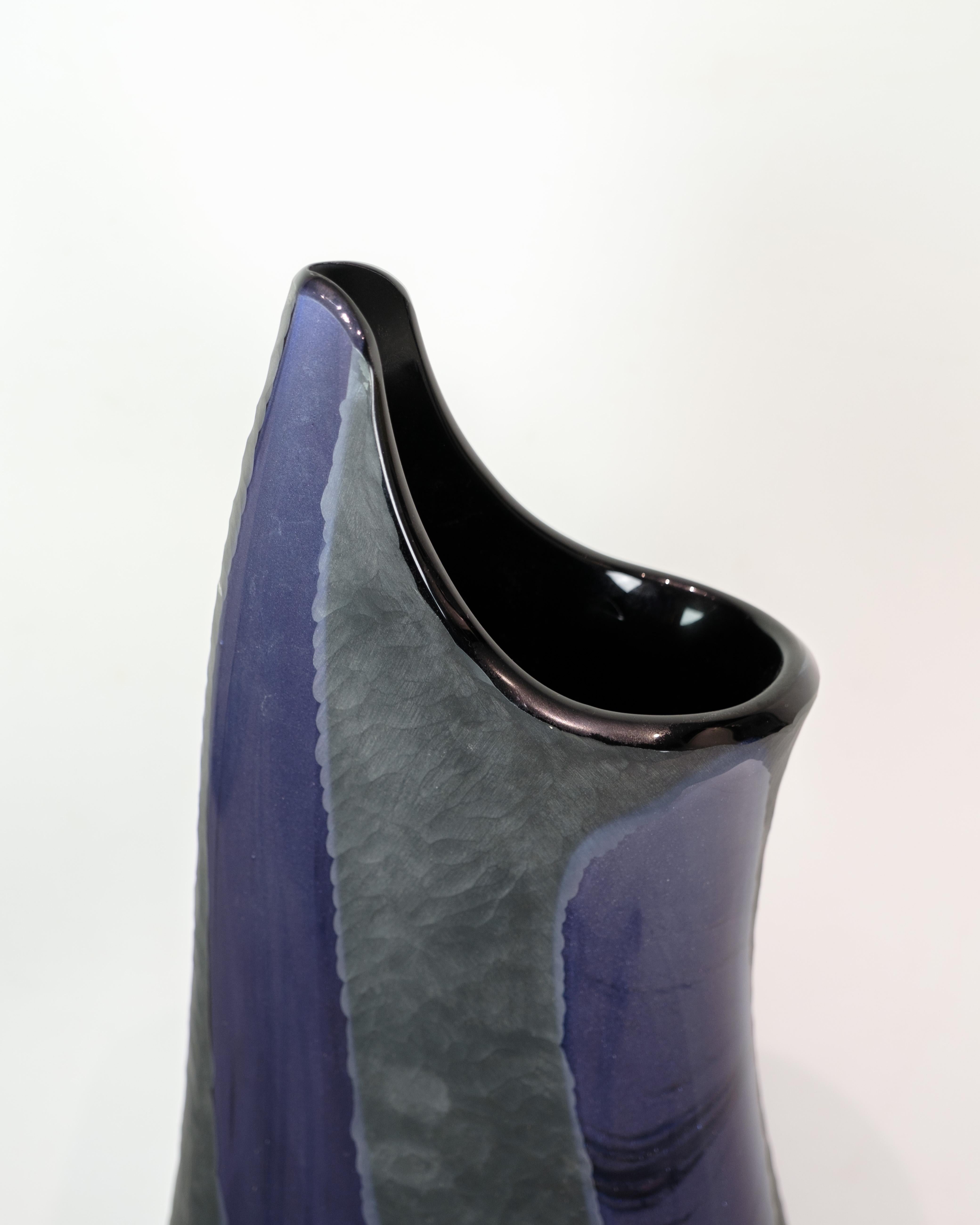 Unique Vase Made In Dark Purple By Elio Raffaeli For Murano From 2018 For Sale 1