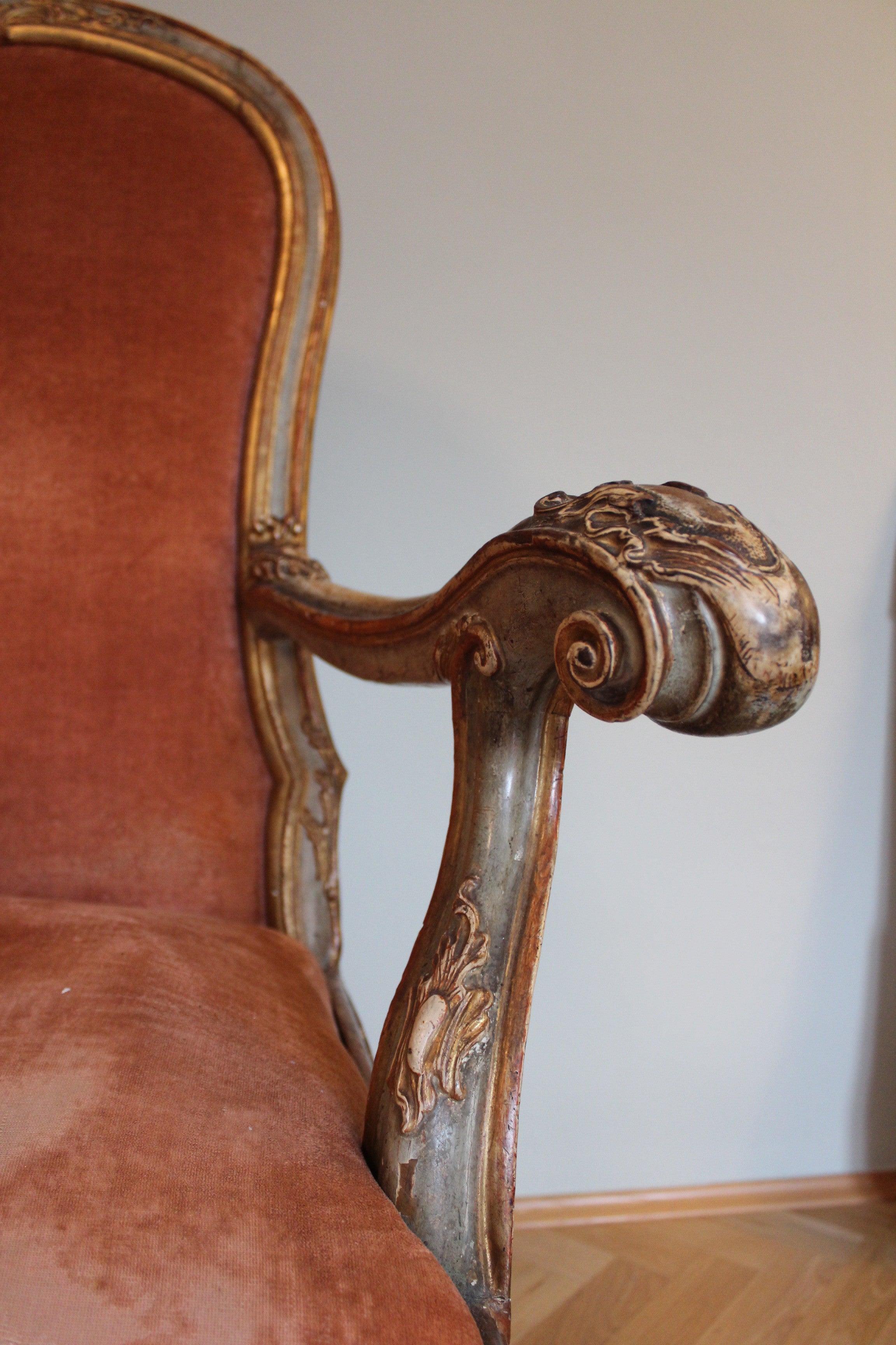 Baroque Unique Antique Venetian Dog Chair Aristocratic Provenance hand painted
