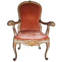 Unique Antique Venetian Dog Chair Aristocratic Provenance hand painted