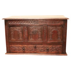 Unique Victorian Carved Oak Mule Chest Made  by Hewetson, Milner & Thexton 