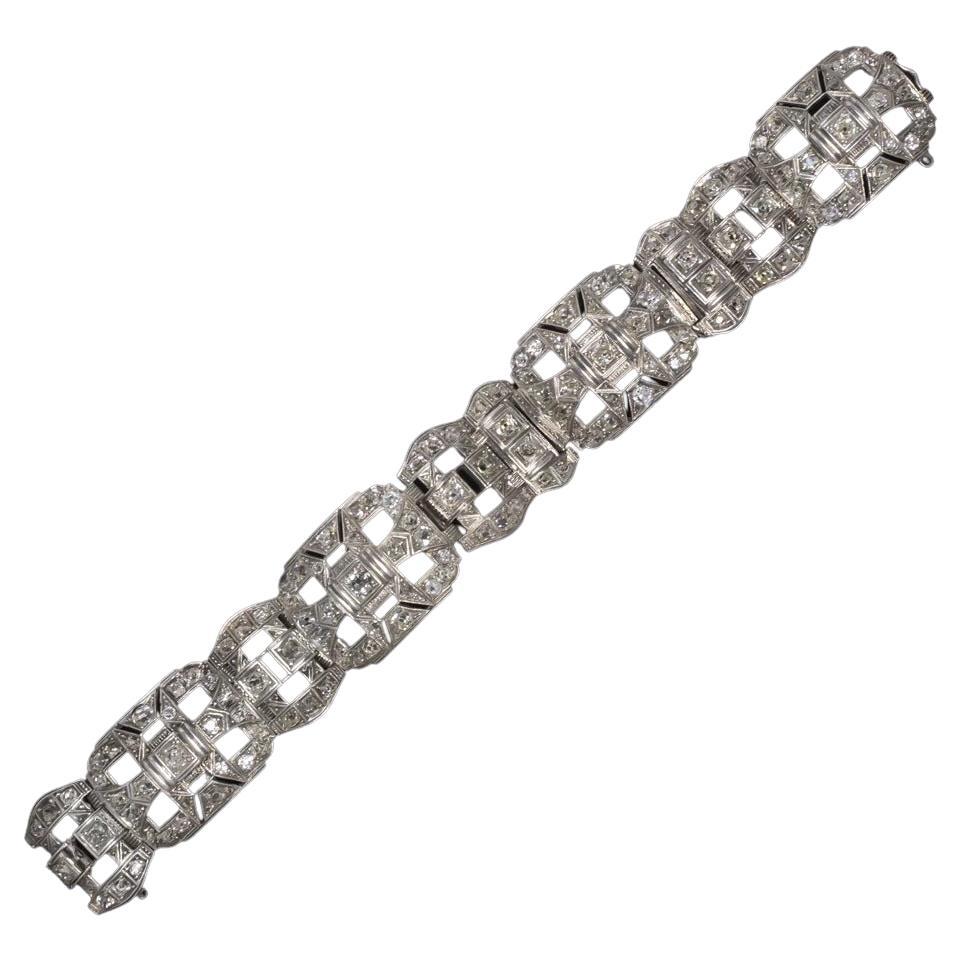 Unique Victorian Era Authentic 10 Carat Old Mine Diamond Bracelet 