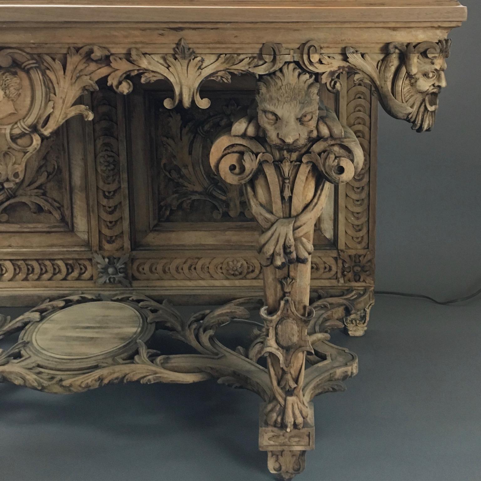 English Victorian Bleached Walnut Console For Sale