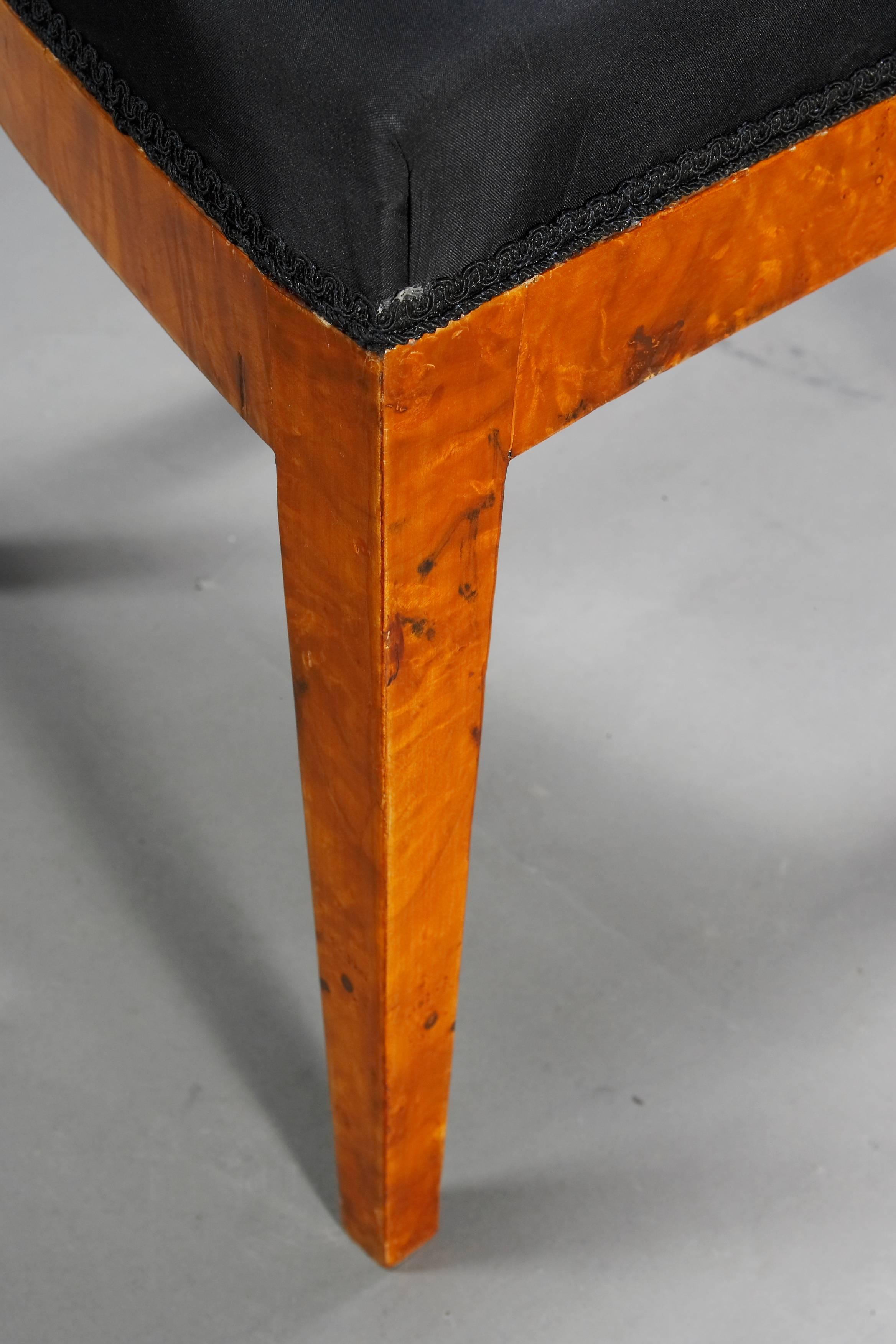Maple Unique Viennese Chair in antique Biedermeier Style maple veneer