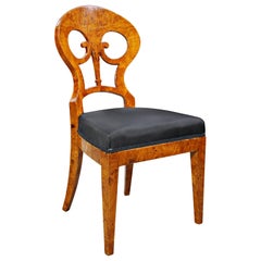Unique Viennese Chair in antique Biedermeier Style maple veneer