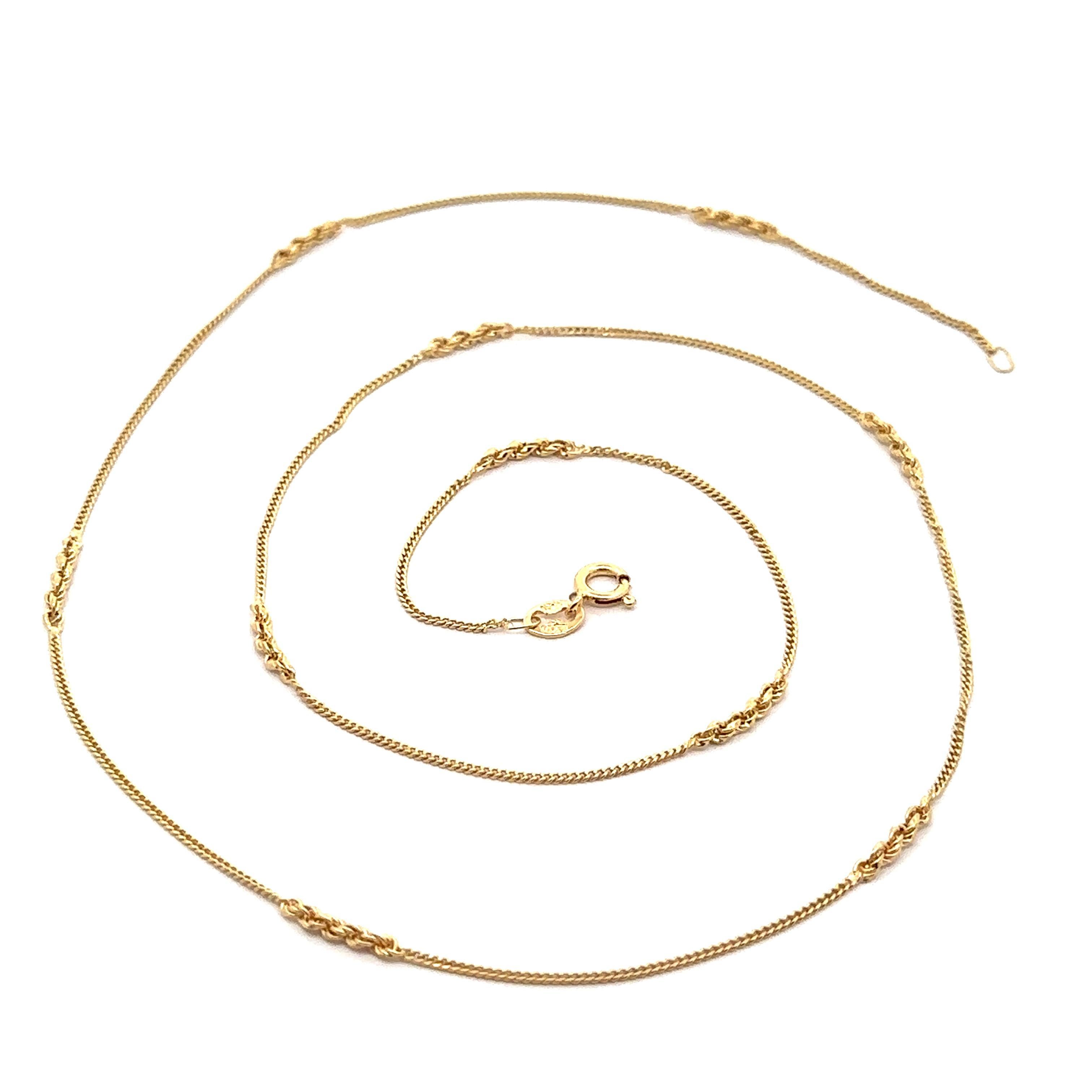 Collana unica d'epoca in oro giallo 14k da 24,5