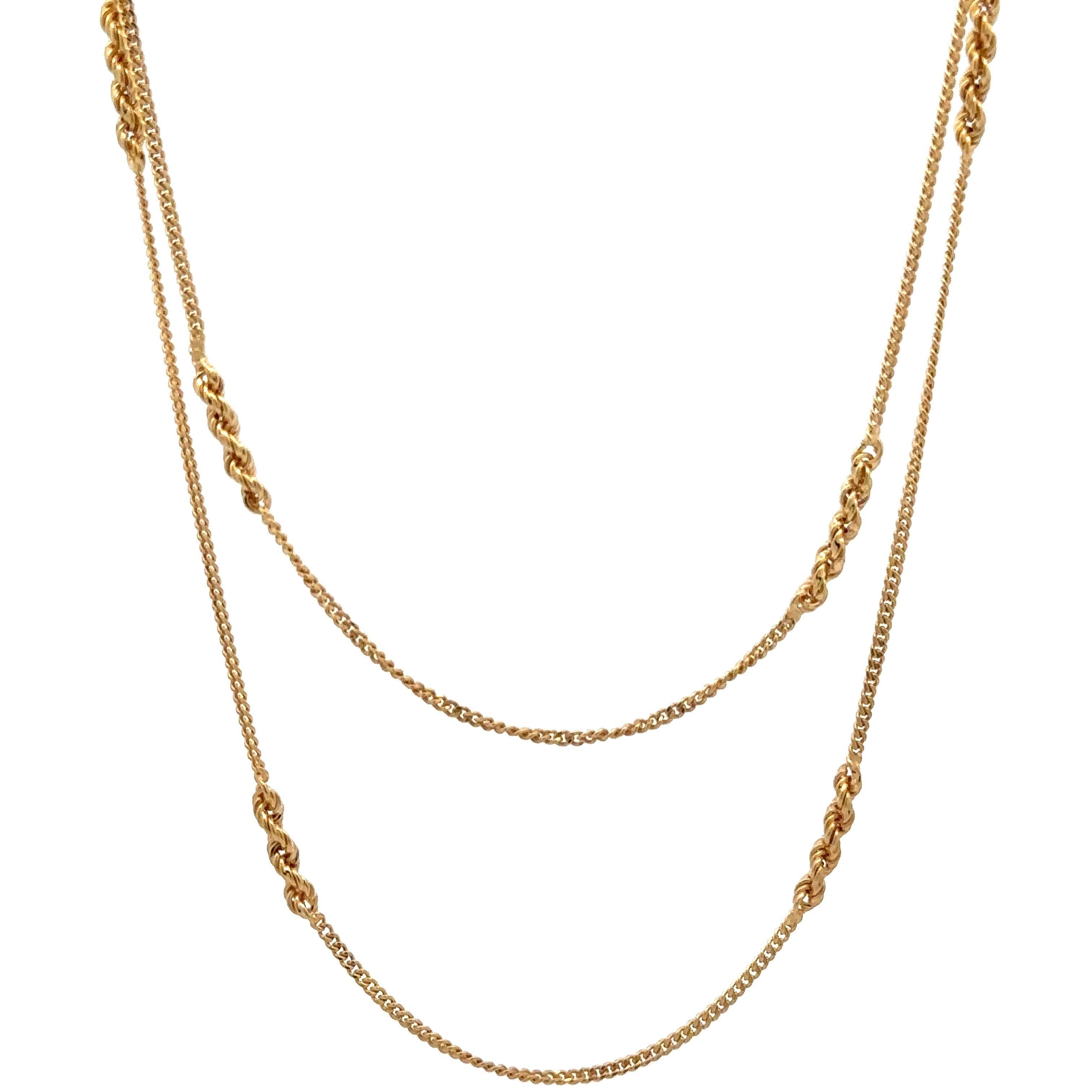 Donna Collana unica d'epoca in oro giallo 14k da 24,5