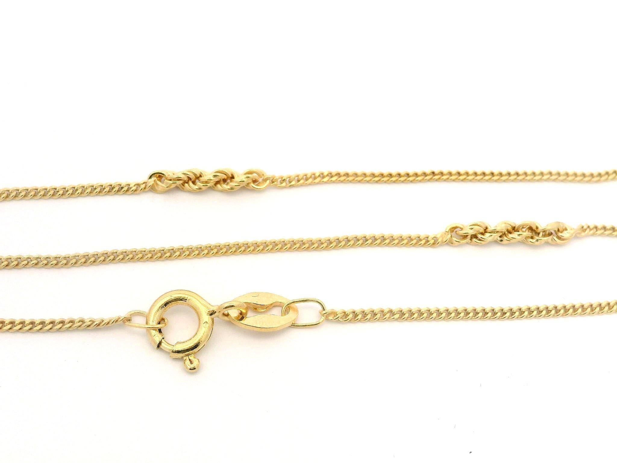 Collana unica d'epoca in oro giallo 14k da 24,5