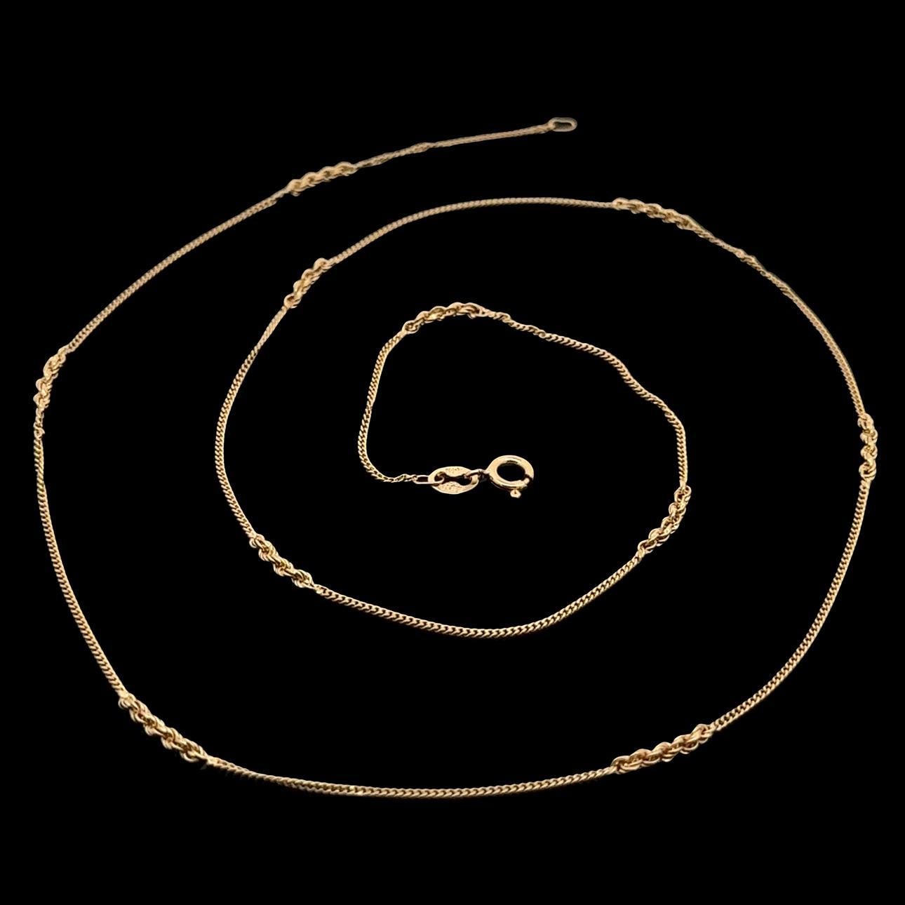 Collana unica d'epoca in oro giallo 14k da 24,5