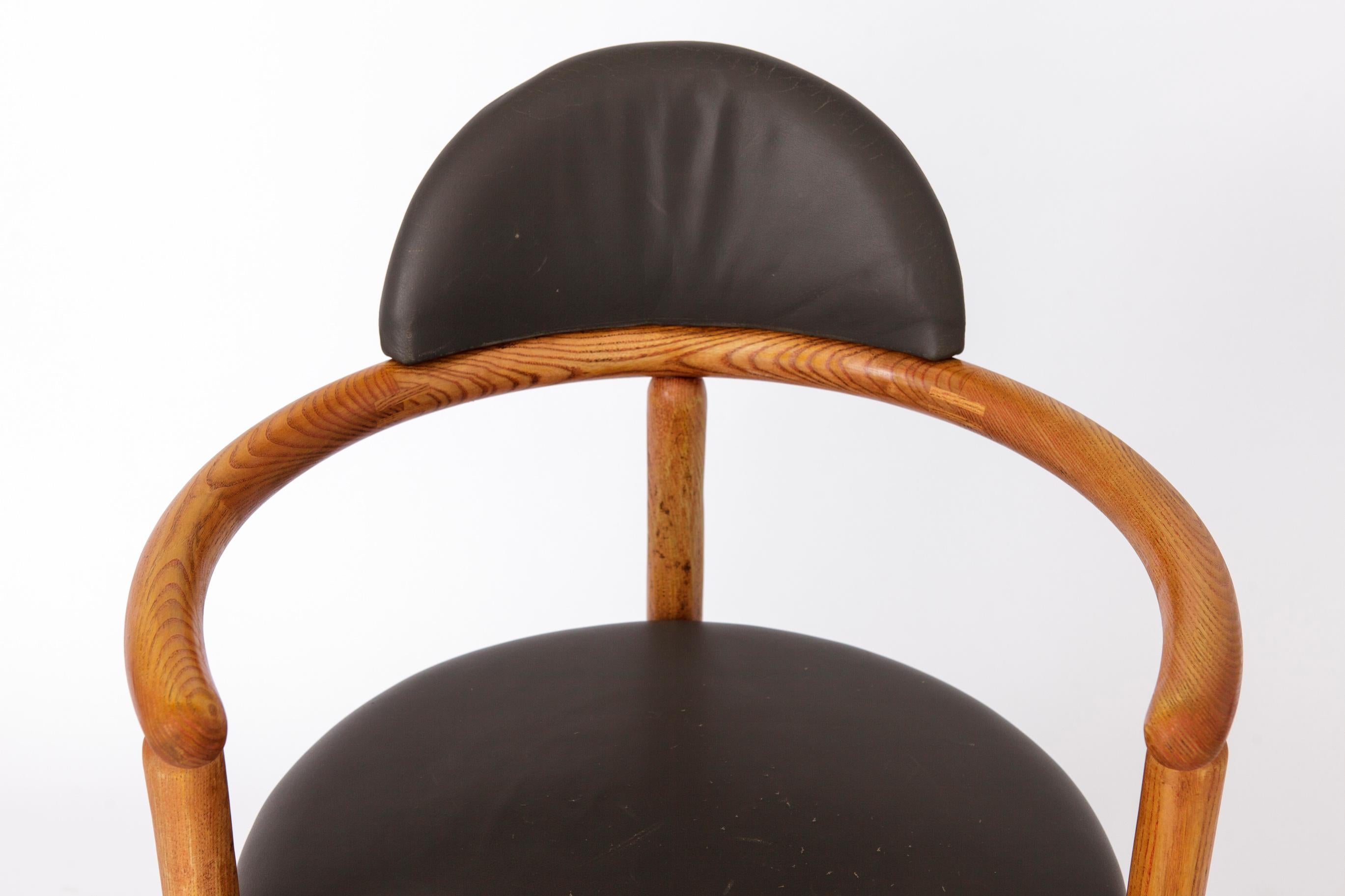 Mid-Century Modern Unique Vintage Armhair / Desk Chair 1980s