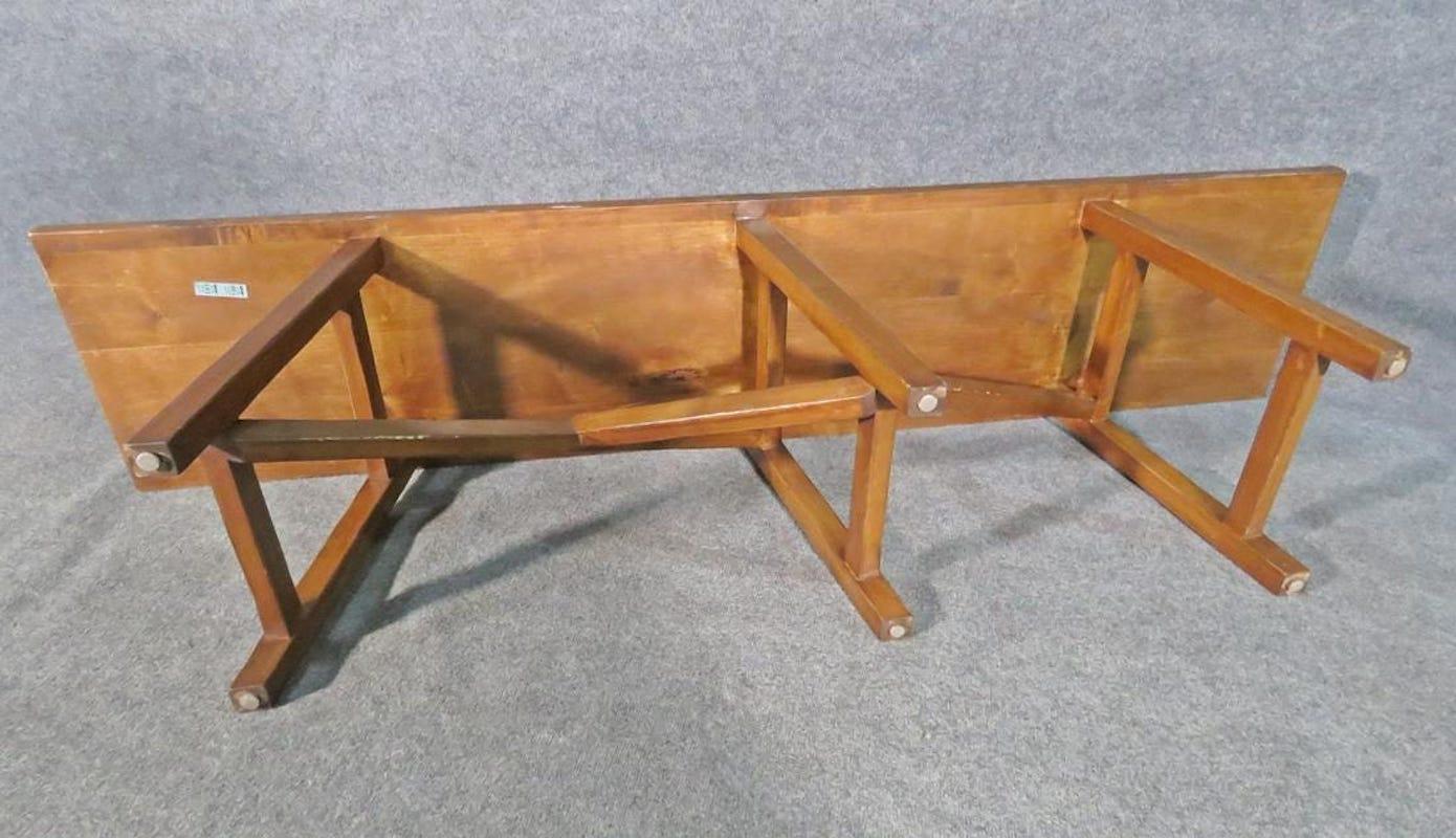 Mid-Century Modern Unique Vintage Bench