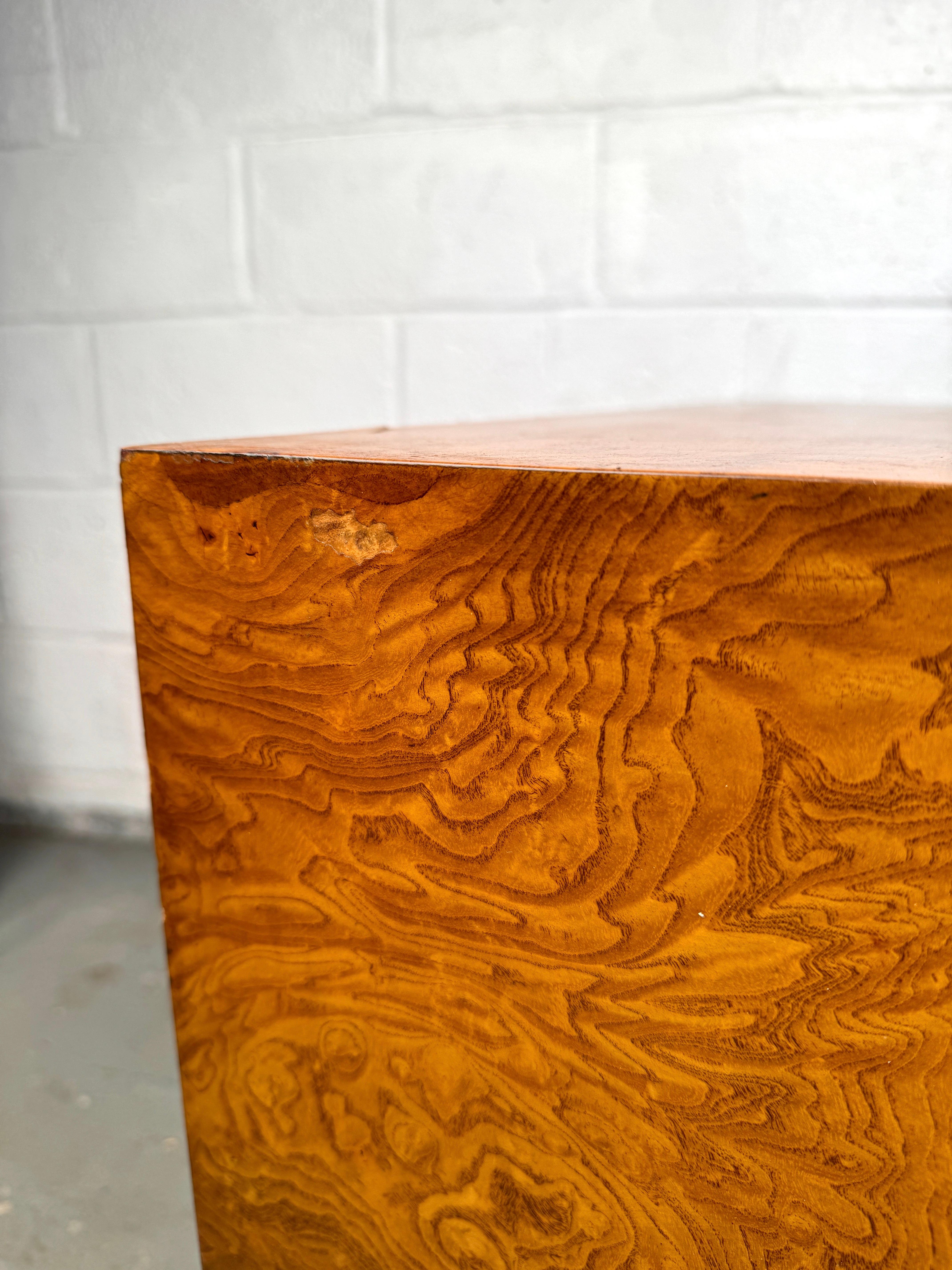 Unique Vintage Burl and Metal Nightstands For Sale 13