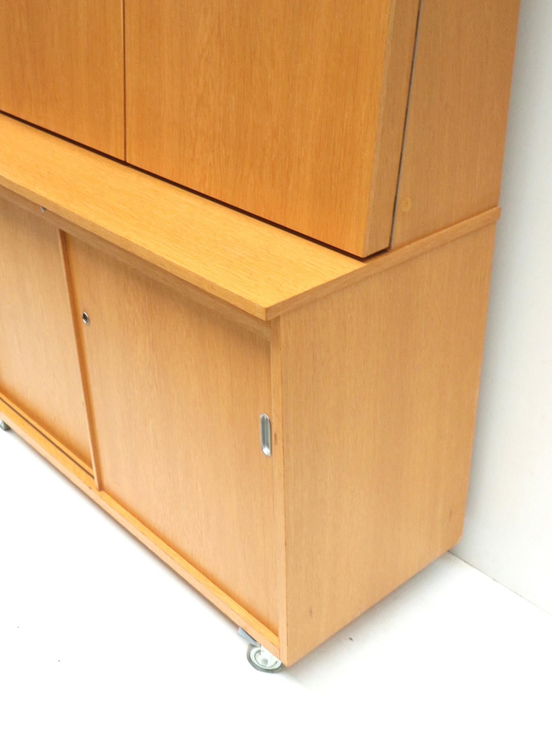 Late 20th Century Unique vintage cupboard / sideboard / bookcase made in the 1970s For Sale