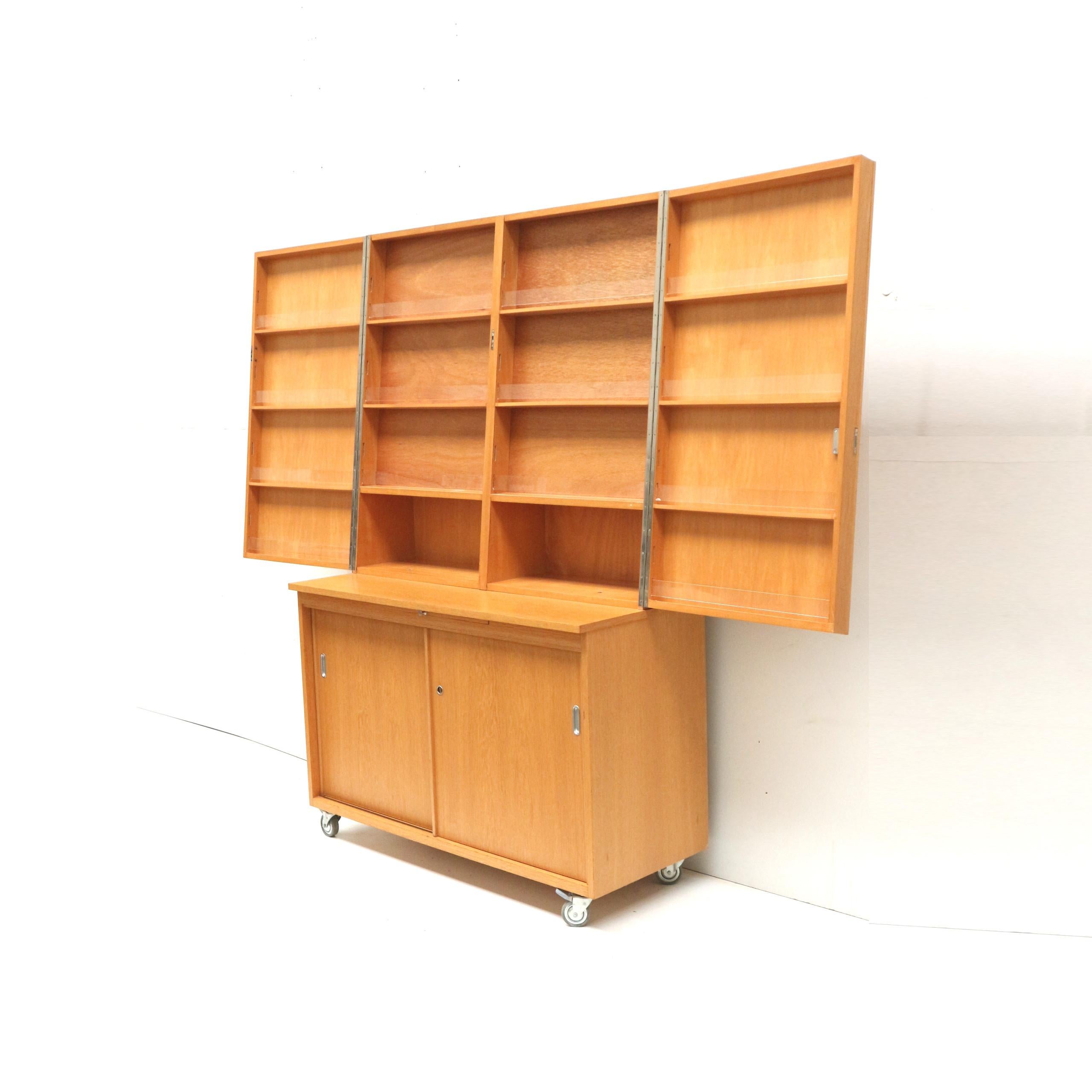Wood Unique vintage cupboard / sideboard / bookcase made in the 1970s For Sale