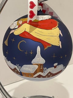 Unique Vintage European Jumbo Blown Gkass Christmas Ornament