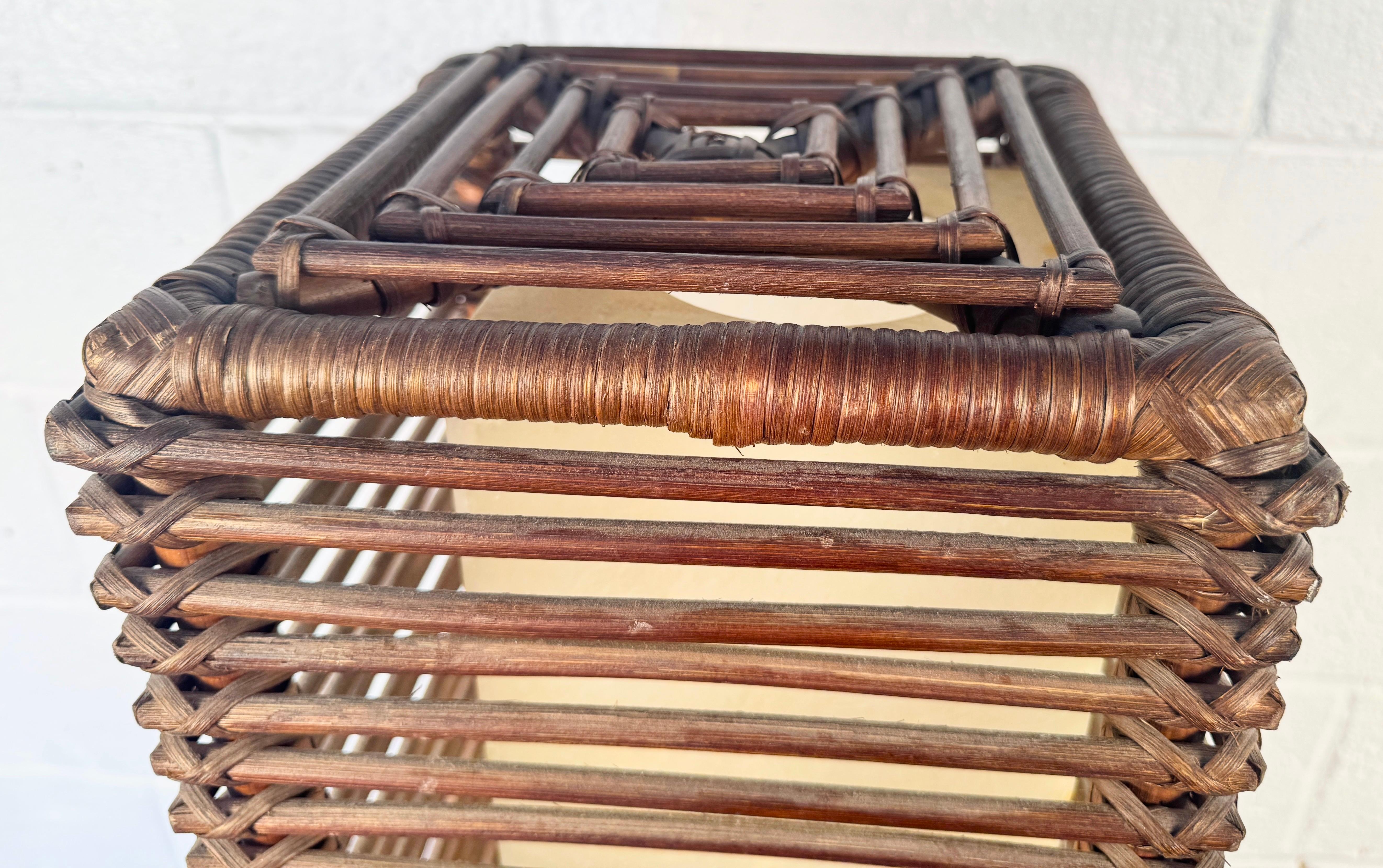 Rattan Unique Vintage Floor Lamp For Sale
