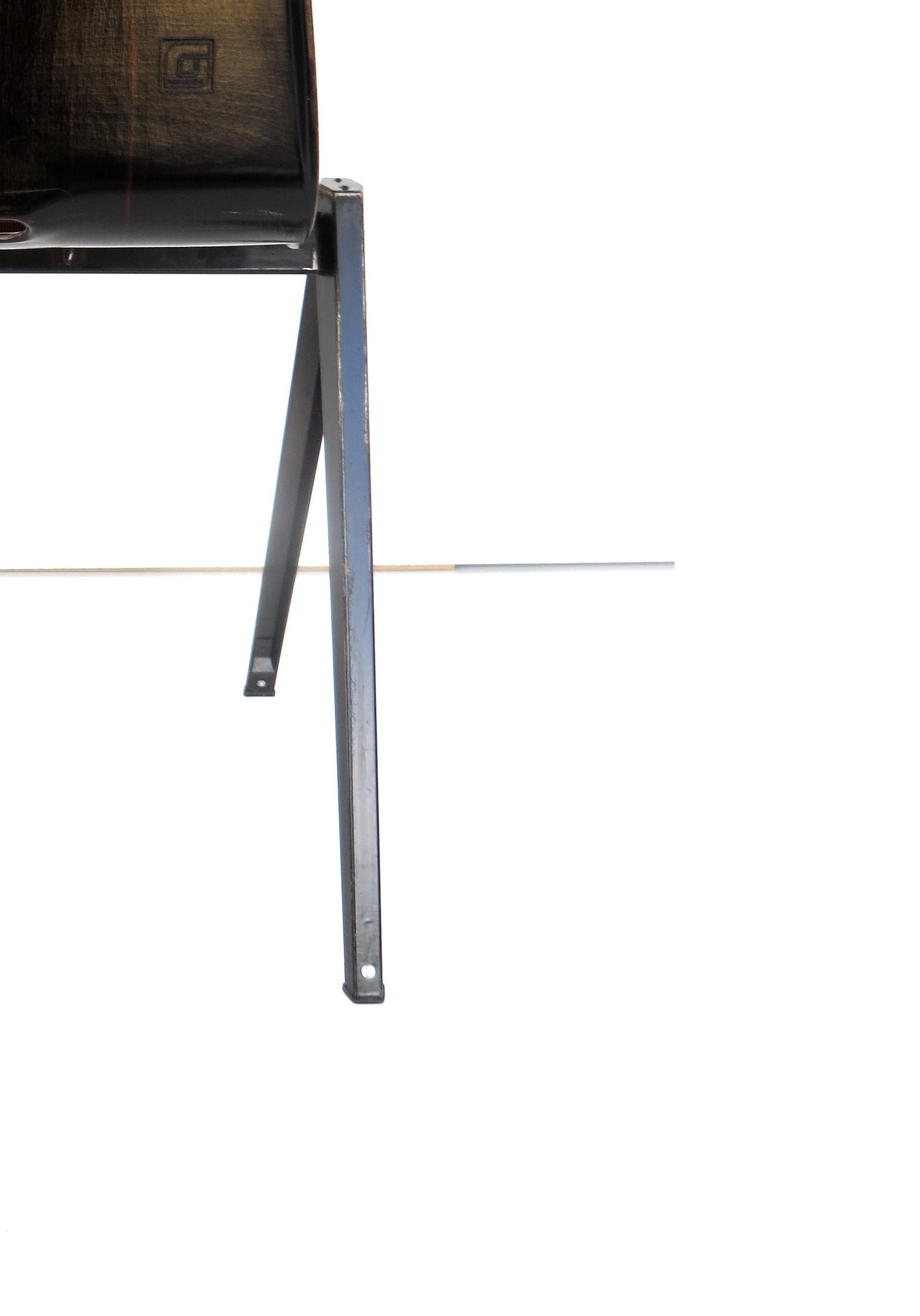 Unique vintage industrial Pagholz plywood school chair from Galvanitas S22 In Good Condition For Sale In Breda, NB