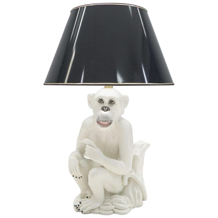 Unique Vintage Italian Ceramic Monkey Floor Lamp, 1960s