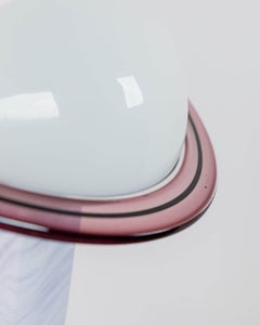 Unique Vintage Murano Glass Table Lamp Glass Shade Memphis Style Italy, 1980s