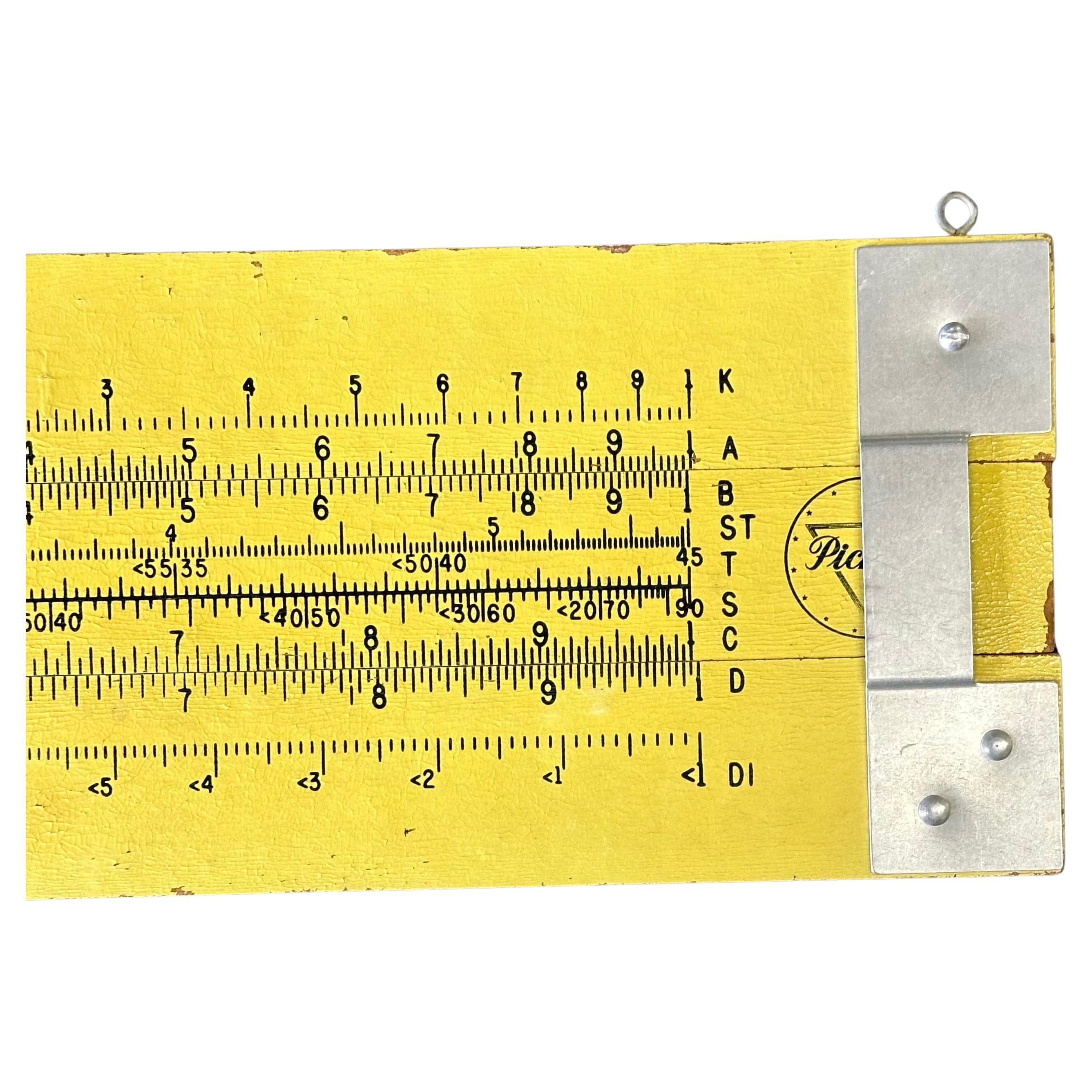 Unique Vintage Oversized 4' Industrial Slide Rule by Pickett In Good Condition For Sale In San Diego, CA